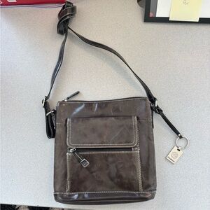 Giani Bernini Dark Brown Leather Crossbody Bag